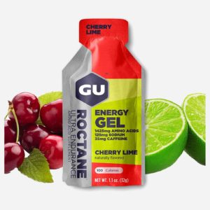 GU Energy Roctane Ultra Endurance Energy Gel, 24-Count, Cherry Lime
