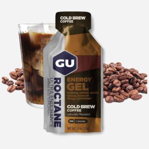 GU Energy Roctane Ultra Endurance Energy Gel, 24-Count, Cold Brew 2X Caffeine