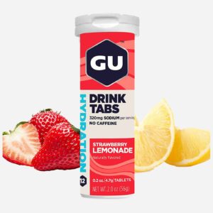 GU Energy Hydration Electrolyte Drink Tablets, 4-Count, Strawberry Lemonade