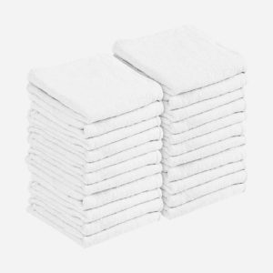 Utopia Towels 100 Pack Commercial Shop Towels - Cleaning Rags, White