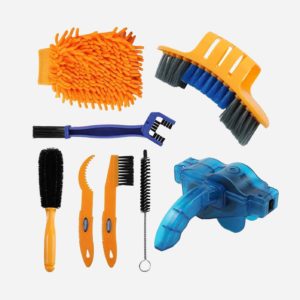 Anndason 8 Pieces Precision Bicycle Cleaning Brush Tool Including Bike Chain Scrubber, Suitable for Mountain, Road, City, Hybrid,BMX Bike and Folding Bike