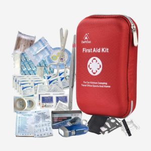 First Aid Kit - 163 Piece Waterproof Portable Essential Injuries & Red Cross Medical Emergency Equipment Kits : for Car Kitchen Camping Travel Office Sports and Home