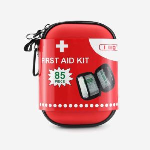 I GO 85 Pieces Hard Shell Mini Compact First Aid Kit, Small Personal Emergency Survival Kit for Travel Hiking Camping Backpacking Hunting Marine Car