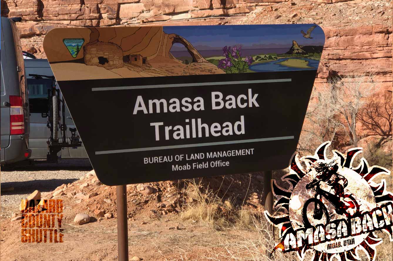 Photograph Amasa Back Trailhead Sign Moab Utah